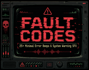 FAULT CODES: 25+ Minimal Error Beeps & System Warning SFX library cover by Zazie Productions