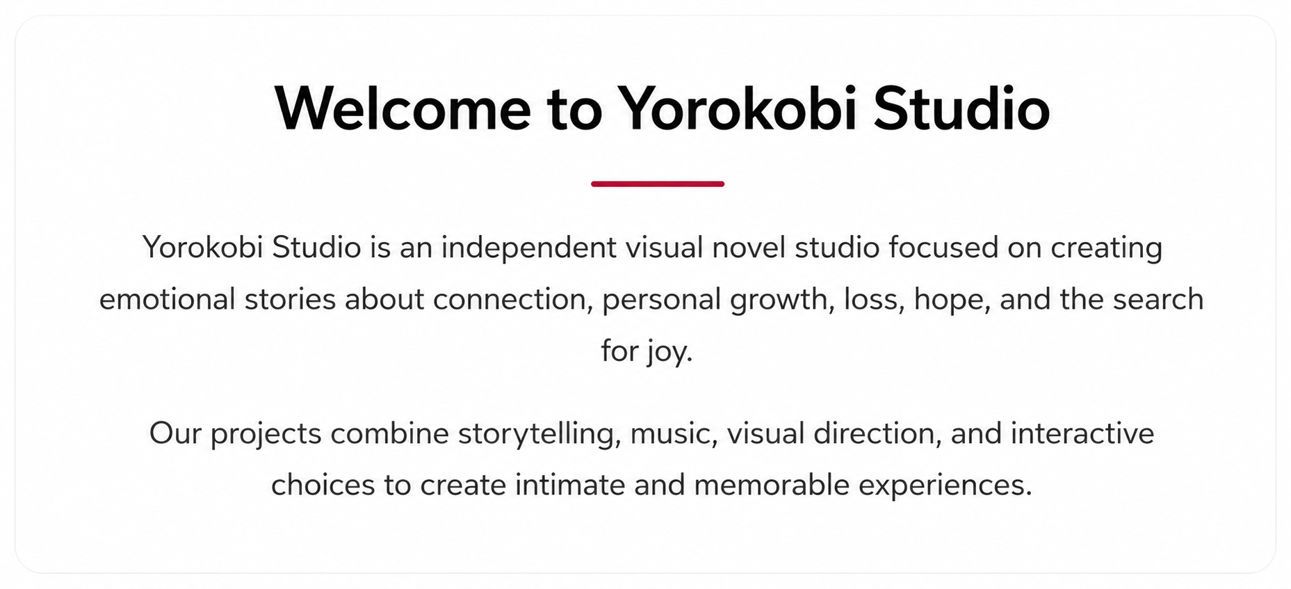 Welcome to Yorokobi Studio