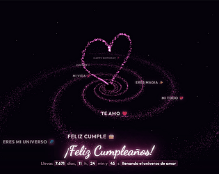 Galaxia de Cumpleaños Interactiva 🌌 | Tarjeta Web Personalizable [$2.00] [Other]