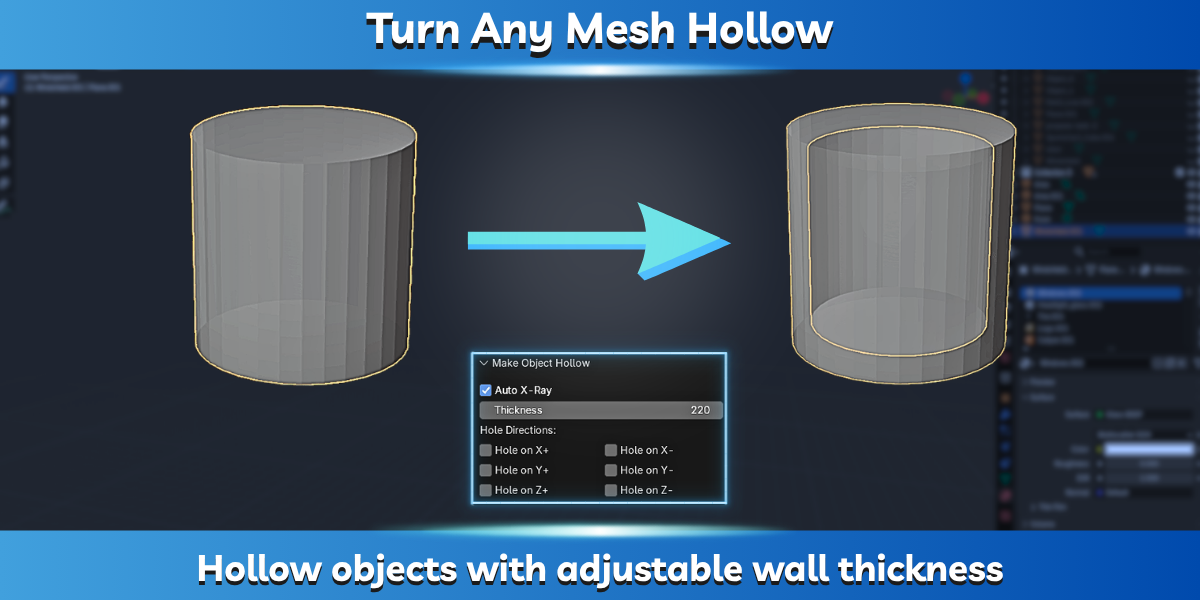 Hollow Object Creator – Blender Add-on for Easy Hollowing & Cutouts by ...