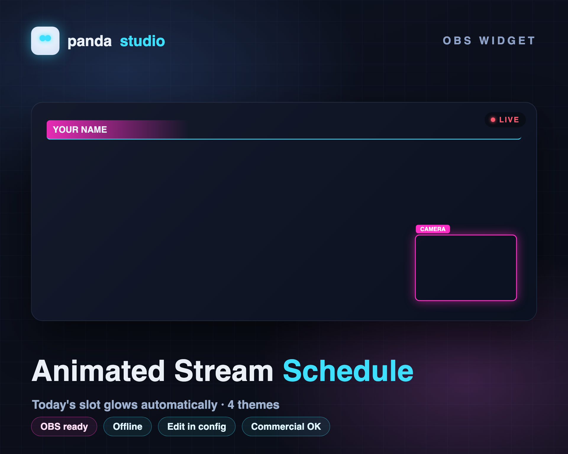 Animated Stream Schedule Widget