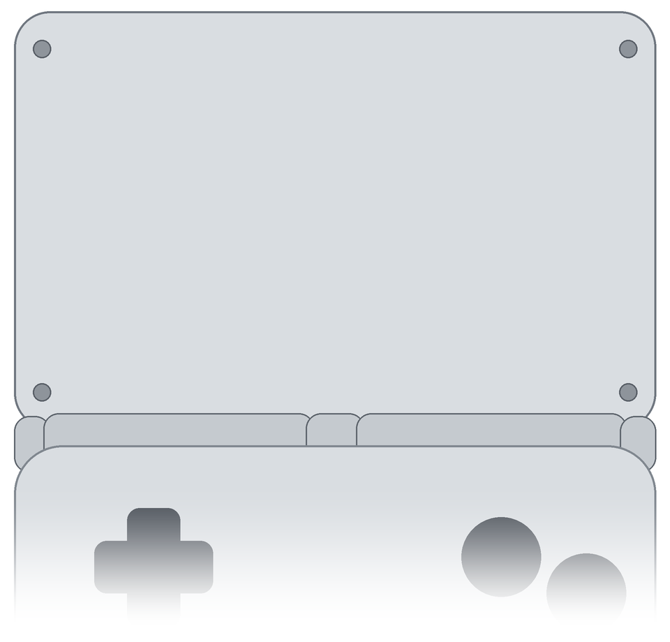 Silver handheld console frame