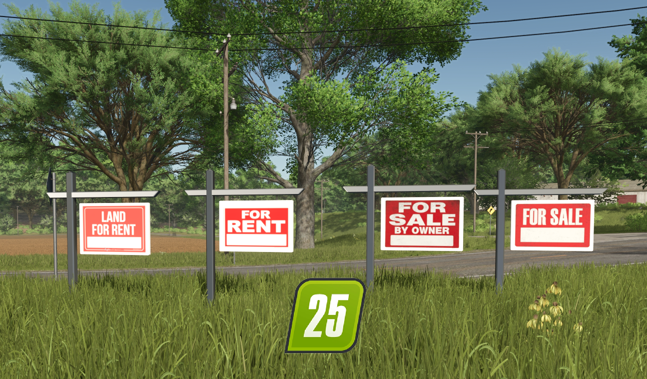 Cover image for FS25 Rent-Sale US sign pack
