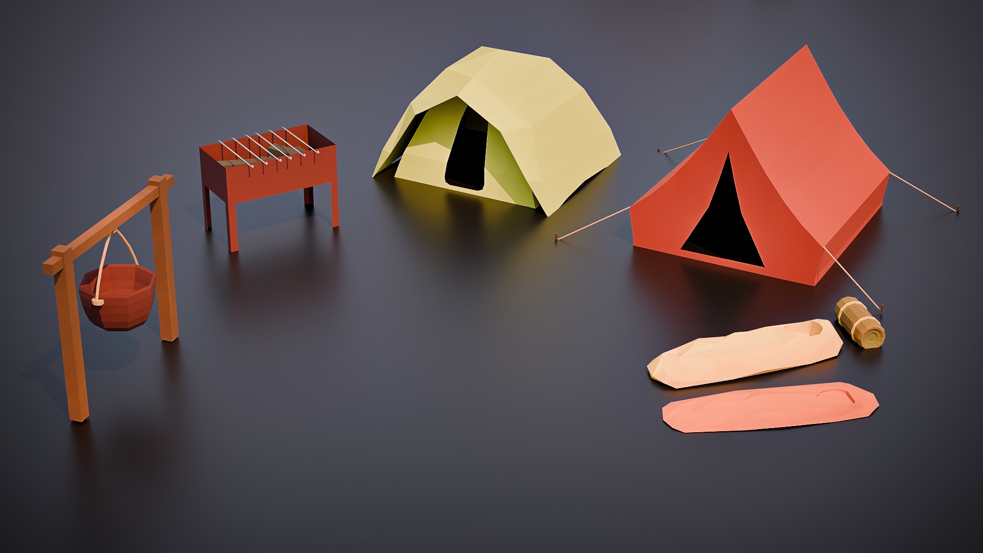 Camping Items Update - Low Poly Nature Asset Pack by Chromoxi
