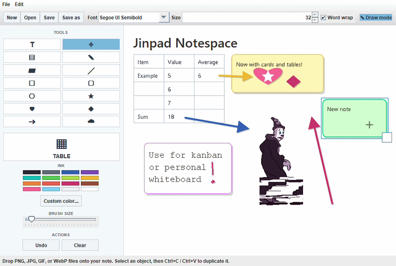 jinpad - creative notepad [source code]