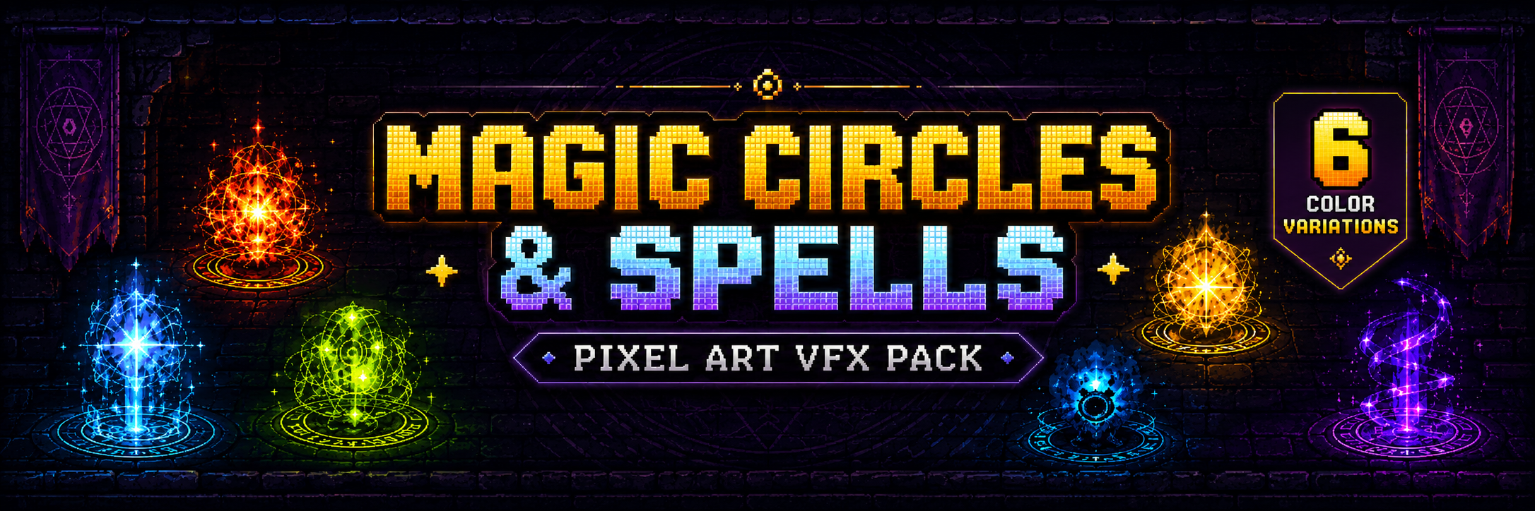 Pixel Art Magic Circles & Spells VFX Pack