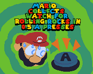 Mario Collects 'Watch for Rolling Rocks' in 0.5 A Presses [Free] [Platformer]