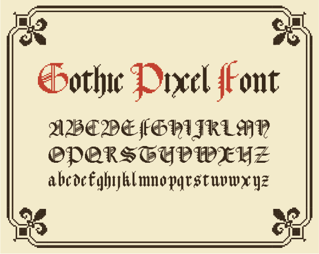 Gothic Pixel Font By Dacosta