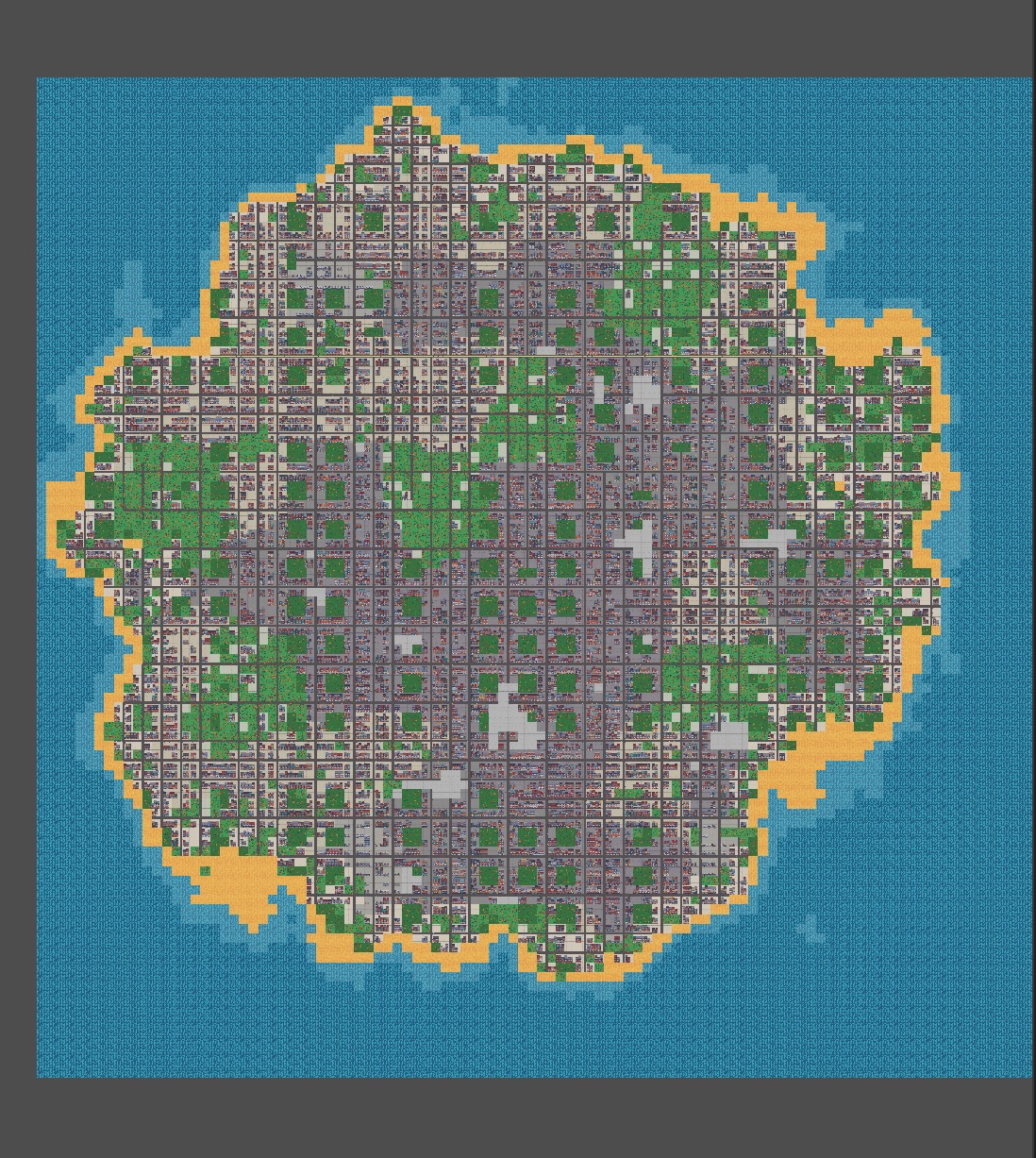 An Island City Generated with the PCG System Developed this Weekend