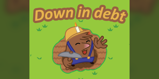 Cover image for Down in debt
