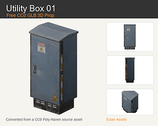 Utility Box 01 - Free CC0 GLB 3D Prop [Free]
