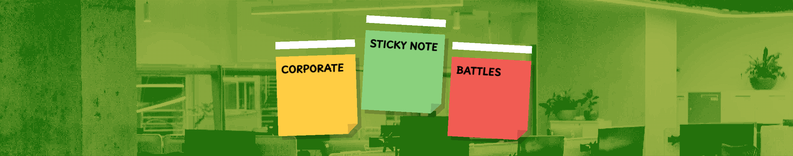 Corporate Sticky Note Battles