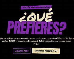 Qué Prefieres? División404 [Free] [Card Game]
