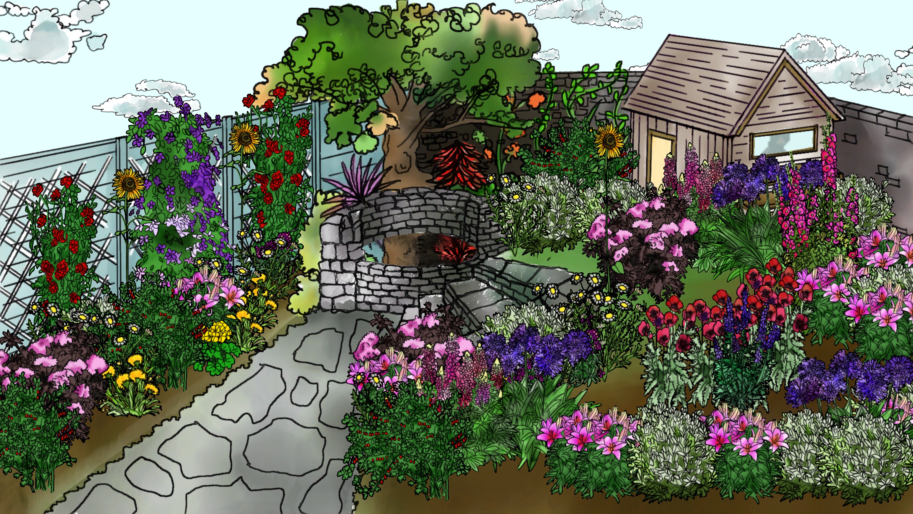 A beautiful flower garden