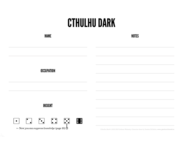 Cover image for Cthulhu Dark: Character sheets | Schede dei personaggi