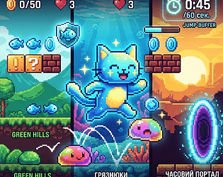 НЕОН КІТ: СТРИБОК [Free] [Platformer]
