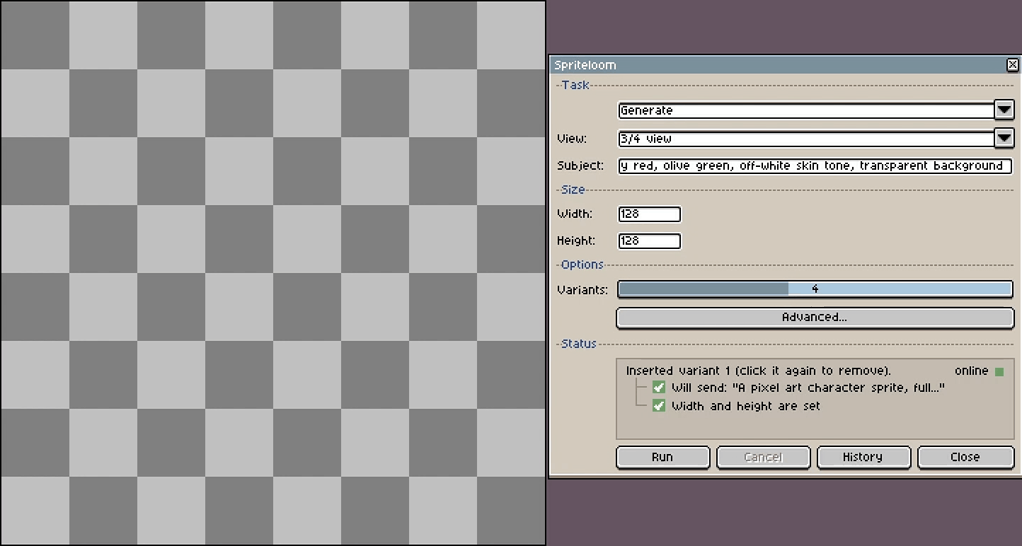 Generate: sprite from a text prompt