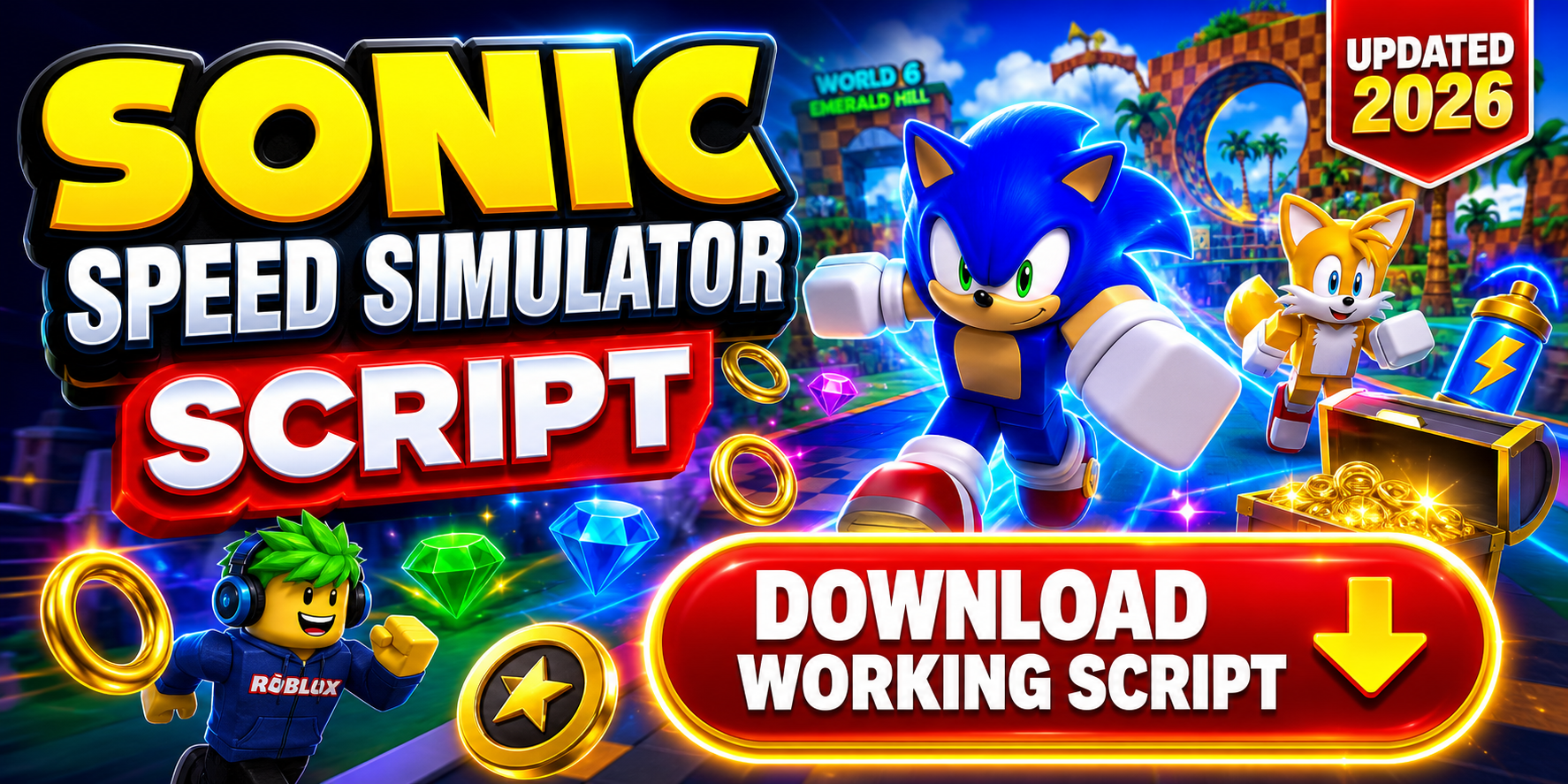  FREE Sonic Speed Simulator Script 2026 No Key Auto Farm GUI Sonic 
