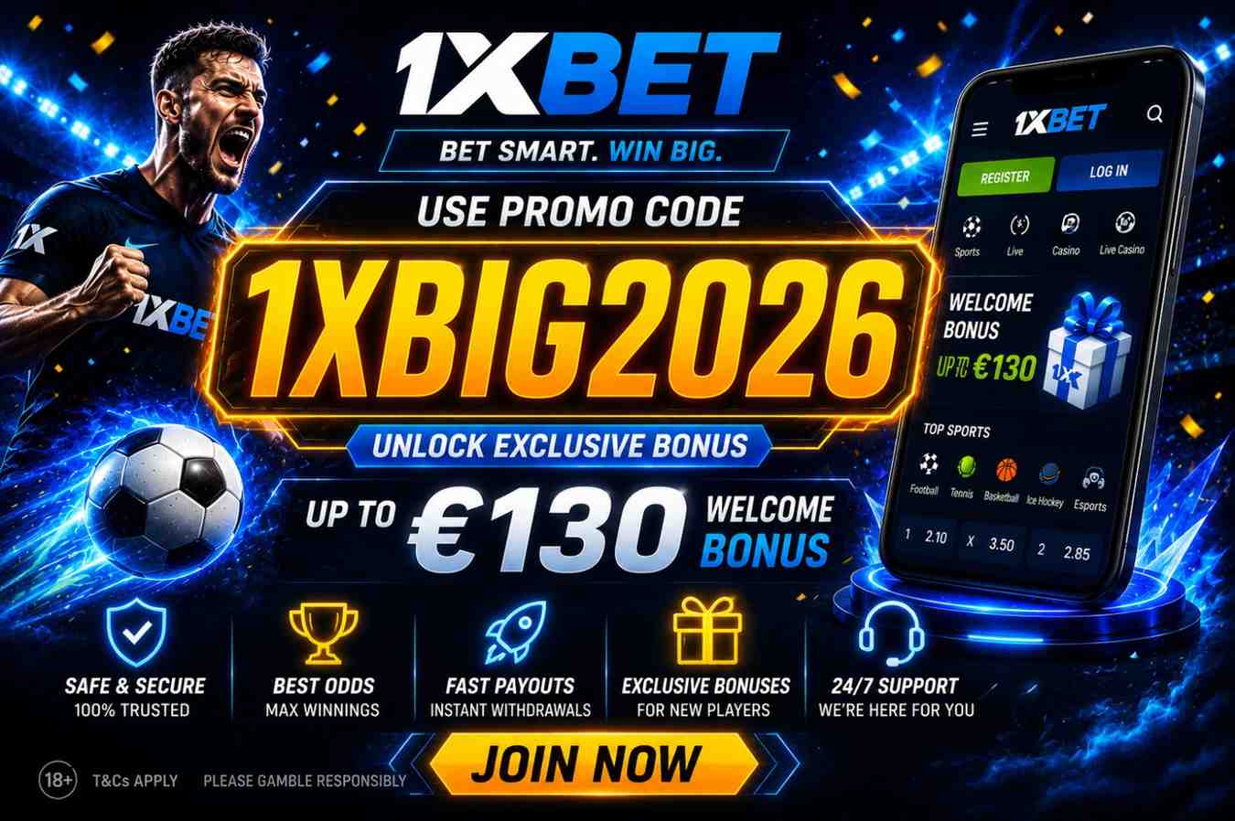 1xBet No Deposit Promo Code 2026 Free Spins: 1X200GIFT