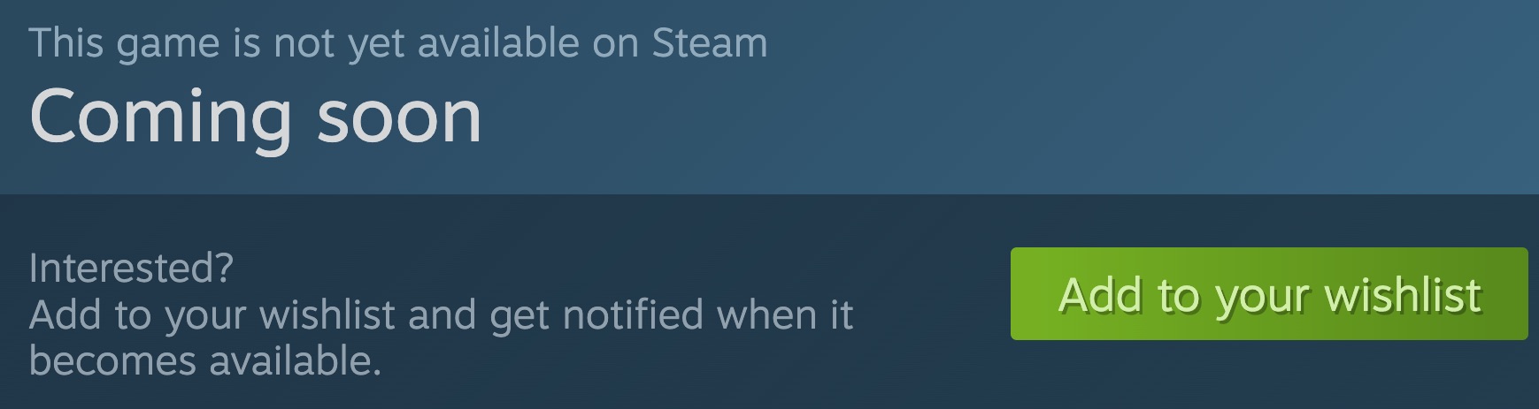 Wishlist now on Steam Wishlist now on Steam