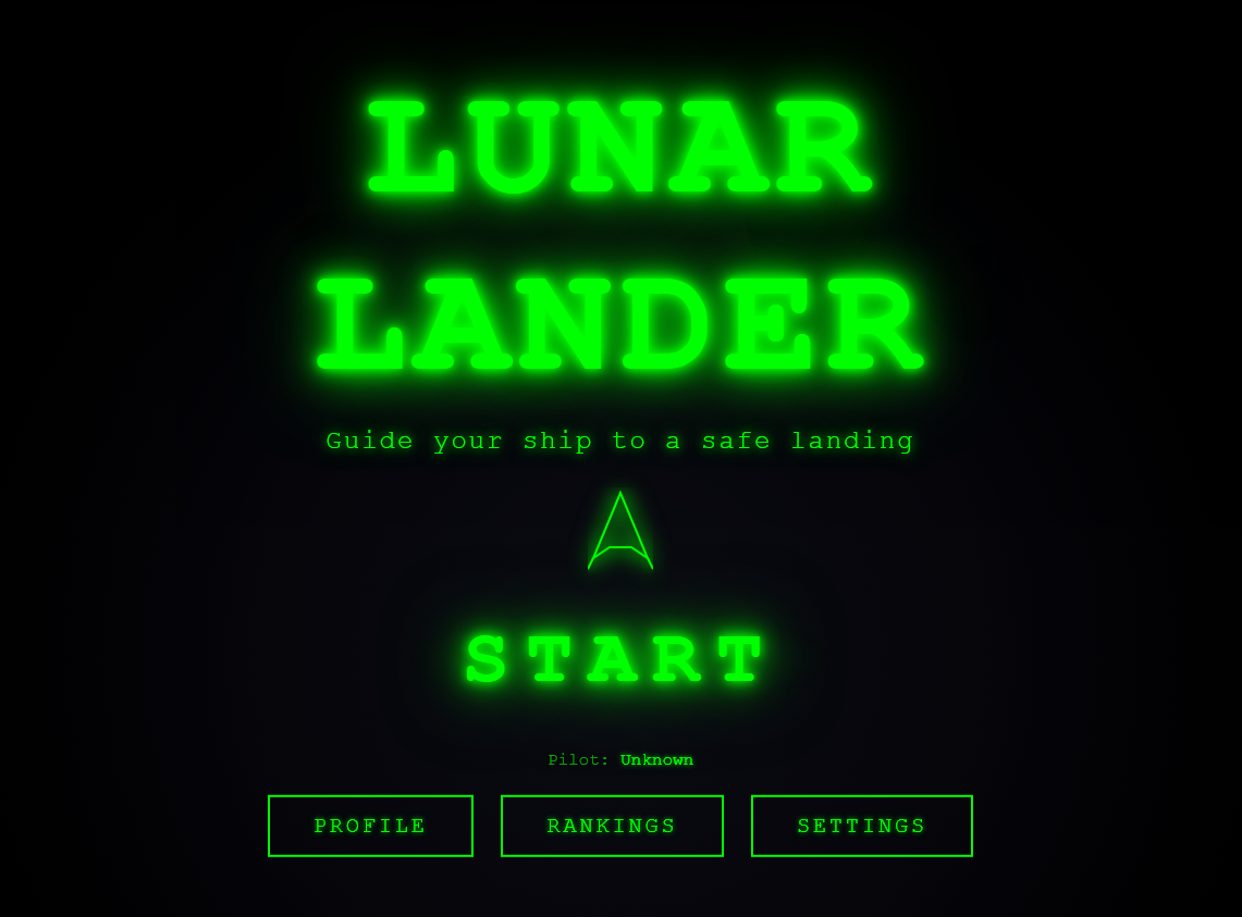 Lunar Lander – AI製ゲームのスクリーンショット