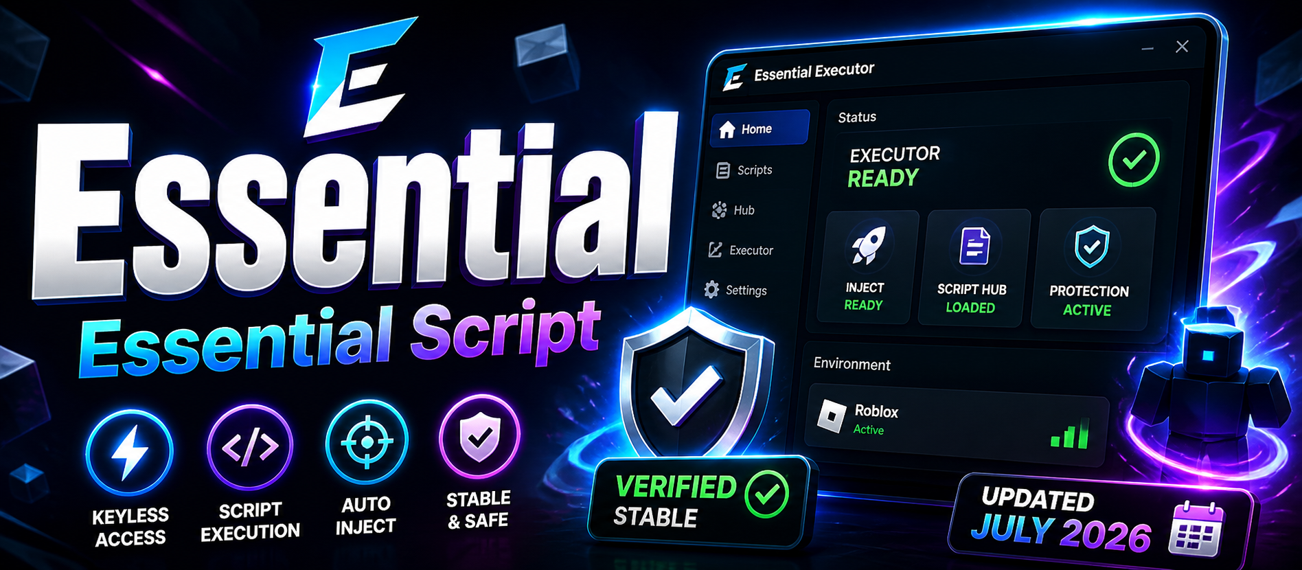 Essential Keyless Roblox Executor | Stable Windows Build