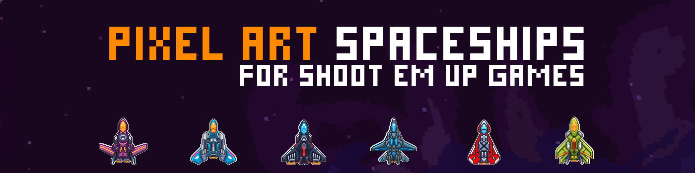 Pixel Art Spaceships for SHMUP Game Asset