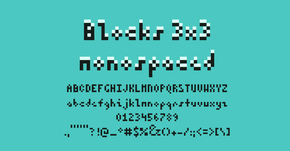 Blocks Monospaced 3x3 Pixel Font