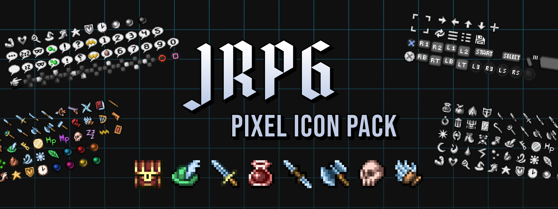 JRPG Pixel Icon Pack - 200+ Icons