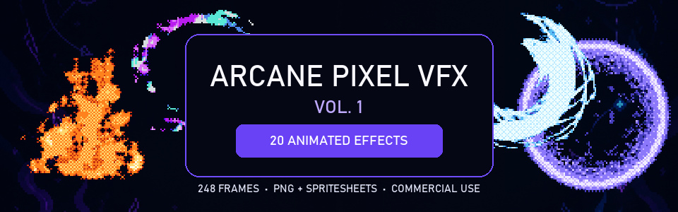 Arcane Pixel VFX Pack Vol. 1 — 20 Animated Effects