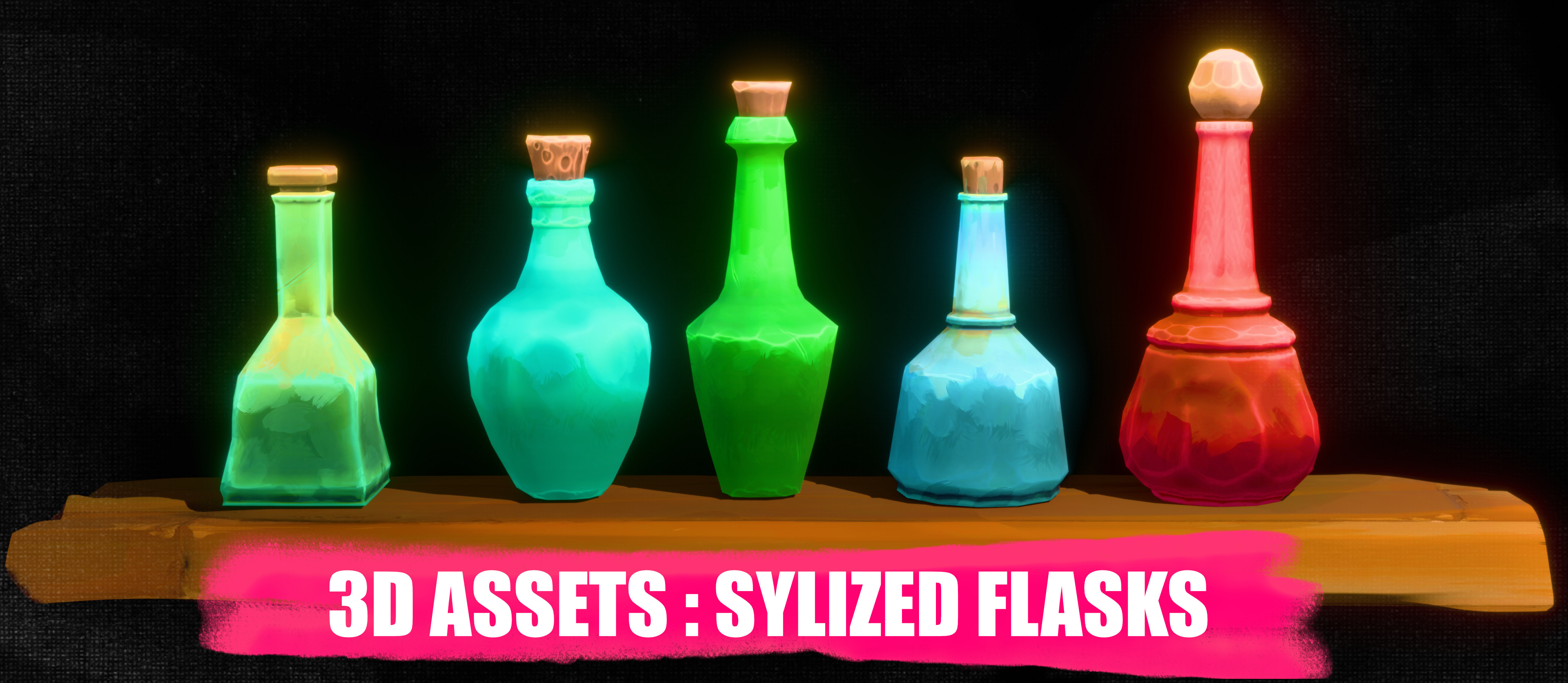 3D Asset: Stylized Flasks