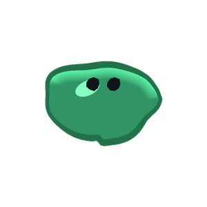 A wide round green blob