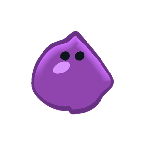 A purple pear shape, pointed at the top