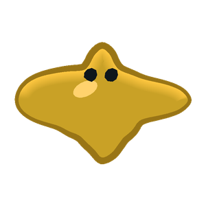 A gold four pointed spark