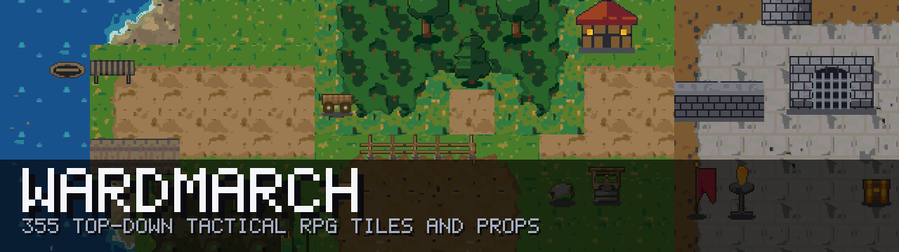 Wardmarch - 355 Top-Down Tactical RPG Tiles & Props - 32x32 Pixel Art