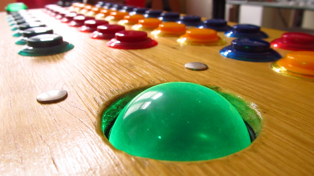 Close up of the custom controller developed for A Dance of Whispered Truths.