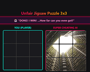 Unfair Jigsaw Puzzle vs Cheating AI game screenshot