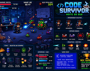 Code Survivor - Noite do Bug game screenshot