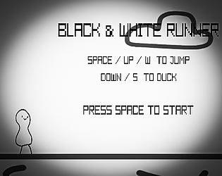 BlackandWhiteEndlessRunner game screenshot