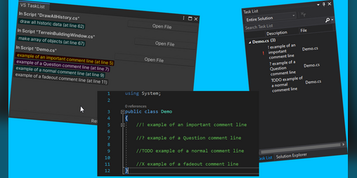 Cover image for Unity 2018.1+ VisualStudio TaskList viewer