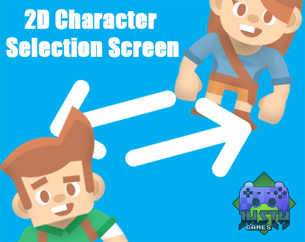 2D Character Selection Screen by JustyGames