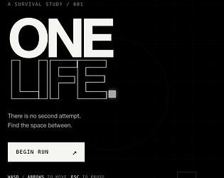 ONE LIFE [$20.00] [Interactive Fiction]