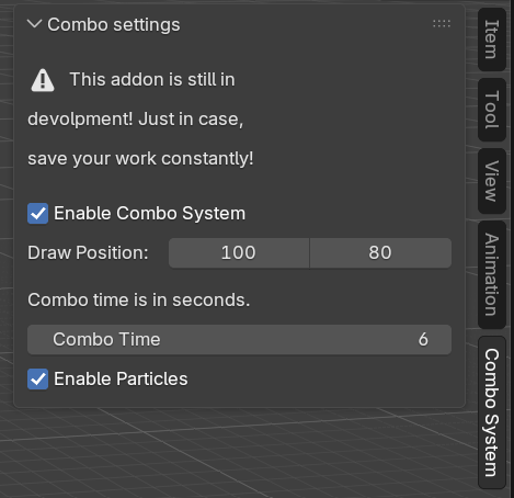 Combo settings