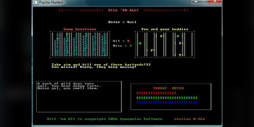 Cover image for Psycho Hunter! - A Retro ASCII style Game
