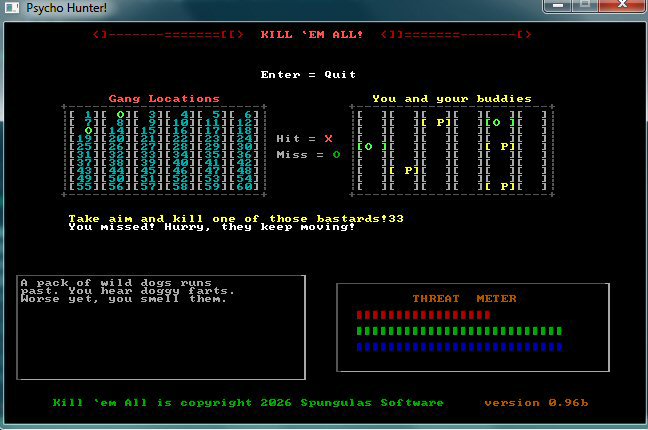 Cover image for Psycho Hunter! - A Retro ASCII style Game