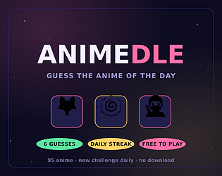 AnimeDLE - Guess the Anime of the Day [Free] [Puzzle]