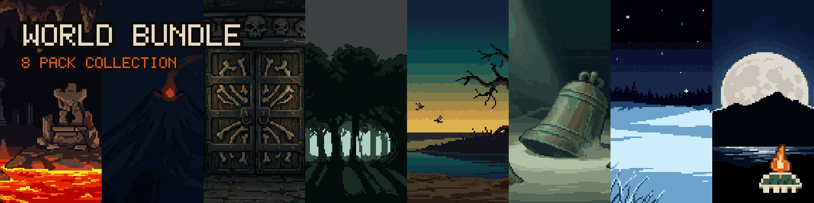 Firepious World Bundle — 8 Pixel Art Background Packs