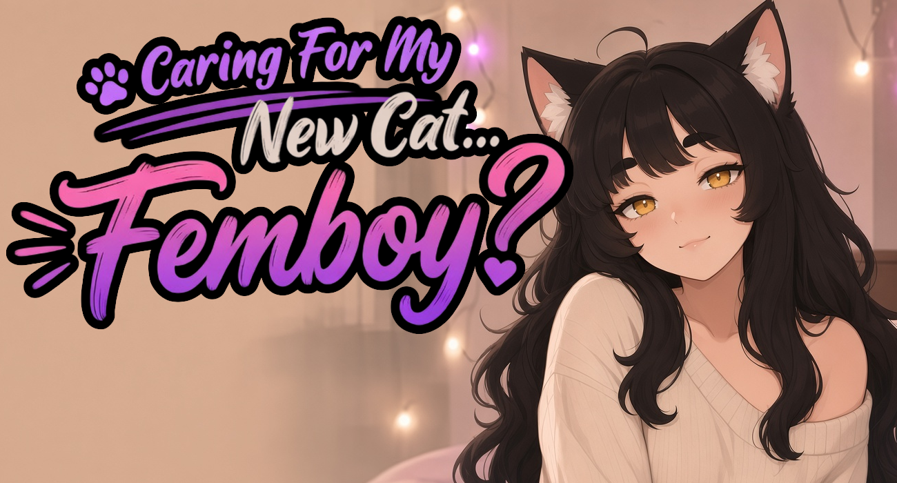 Cover art for Caring for my new cat...Femboy? by Atomic Garlic — adult visual novel