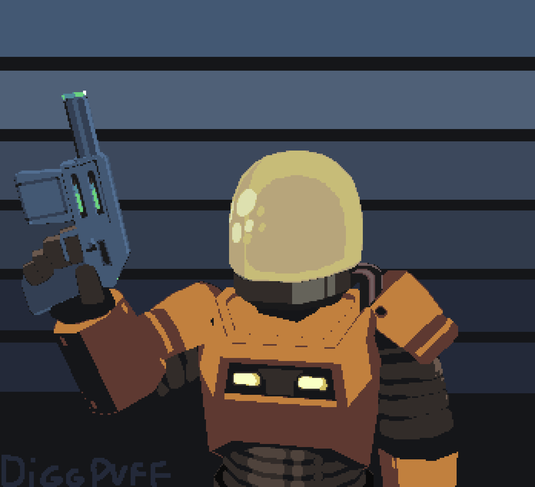 commando 3D modal i made then drew over