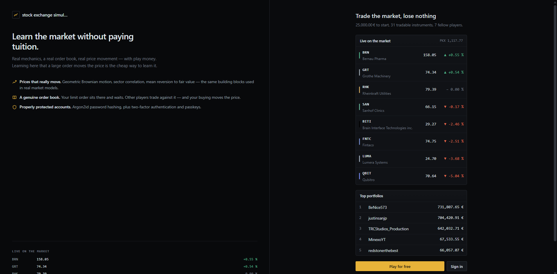 Exchange Simulator – Free Multiplayer Stock Market Sim